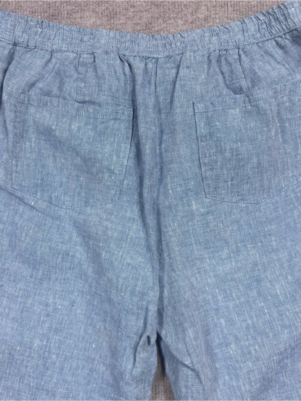 Boden 100% Linen Drawstring Pants Women's Size 12R Blue Straight Leg Flat Front - Picture 6 of 10